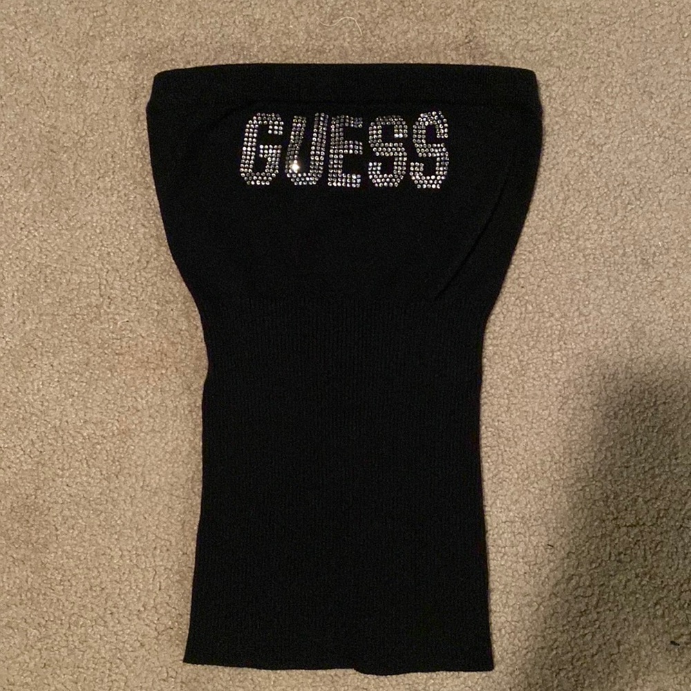 Guess Brand Rhinestone Strapless Top